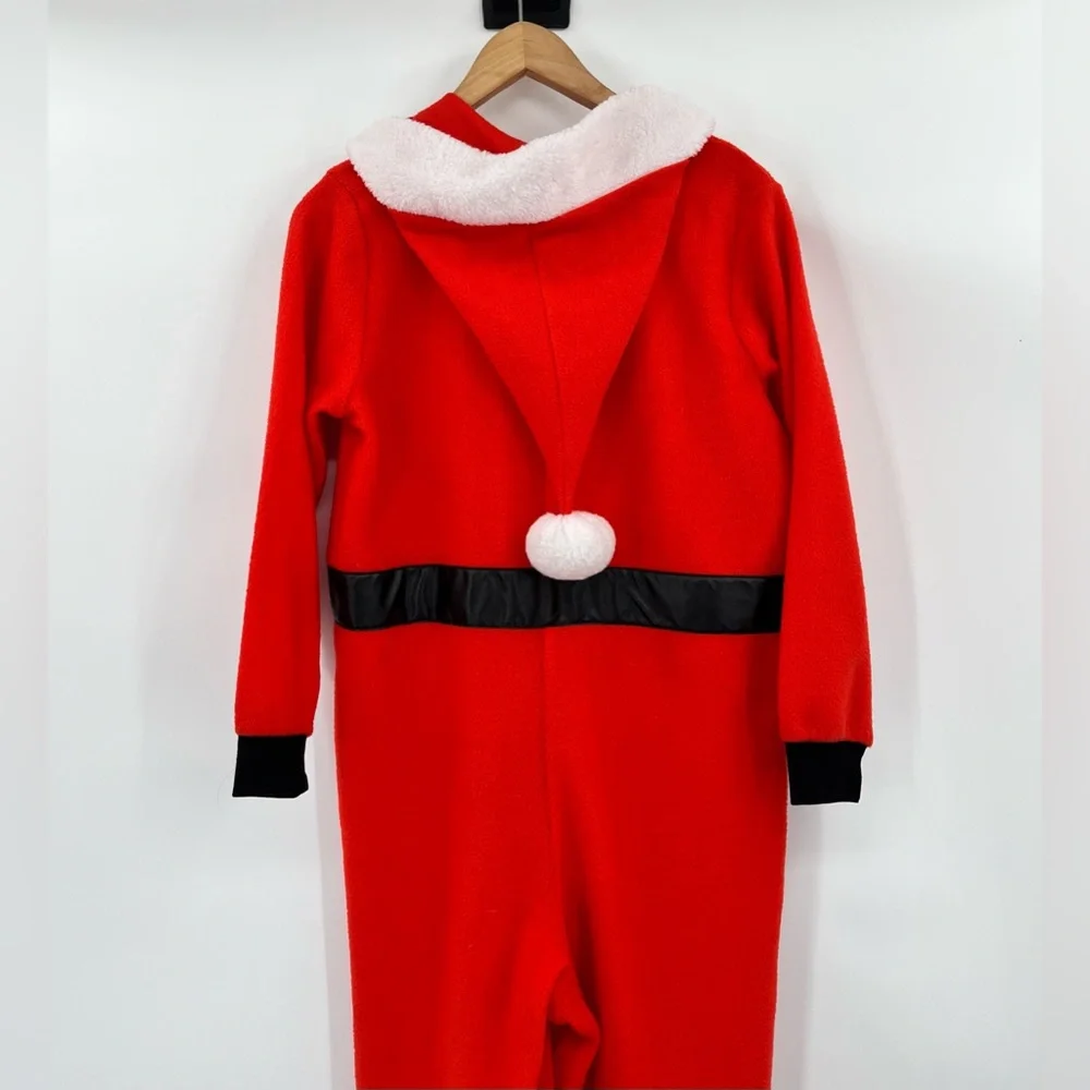 Kids SantaClaus Fleece Onesie Christmas Pajamas Cozy Holiday festive winter L/XL
